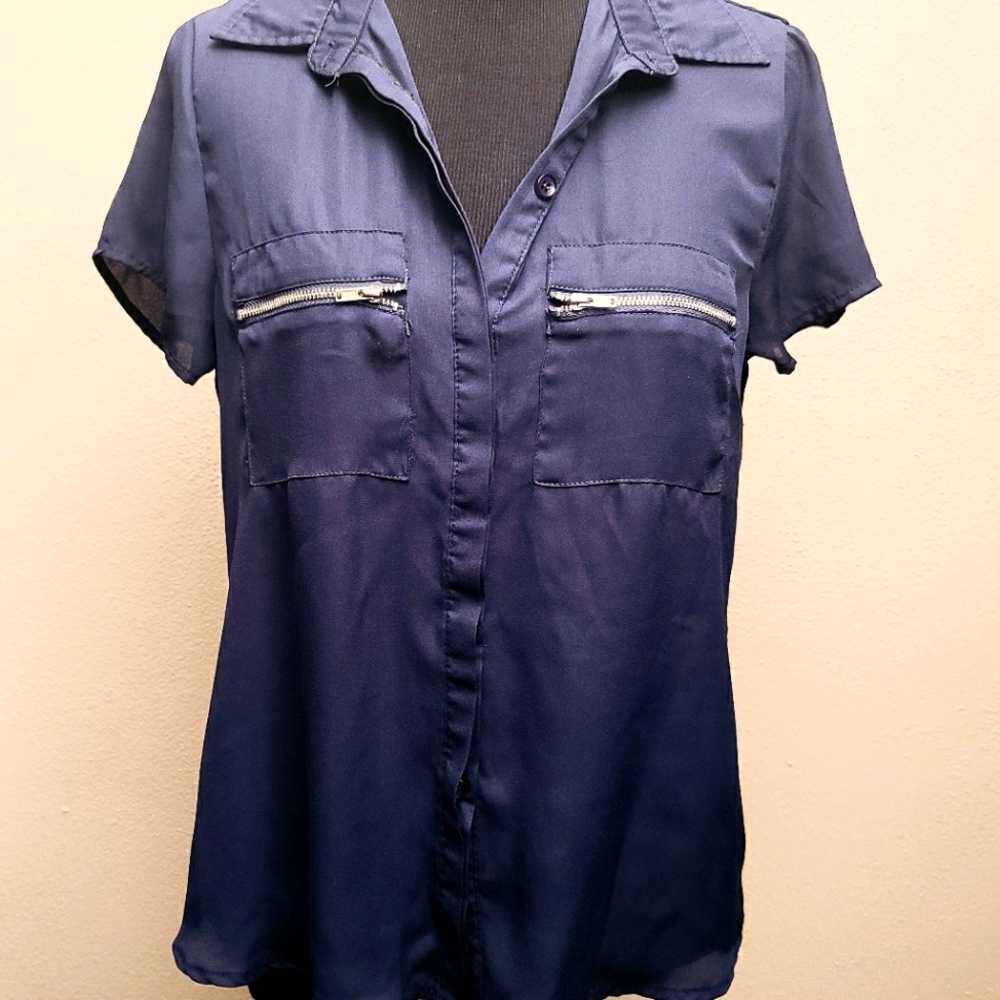 Available Navy Blue Blouse Size S